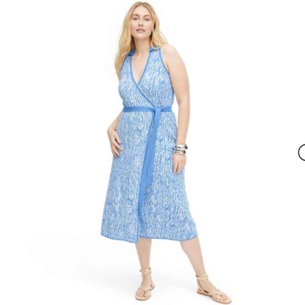 DVF for Target blue zebra print wrap dress